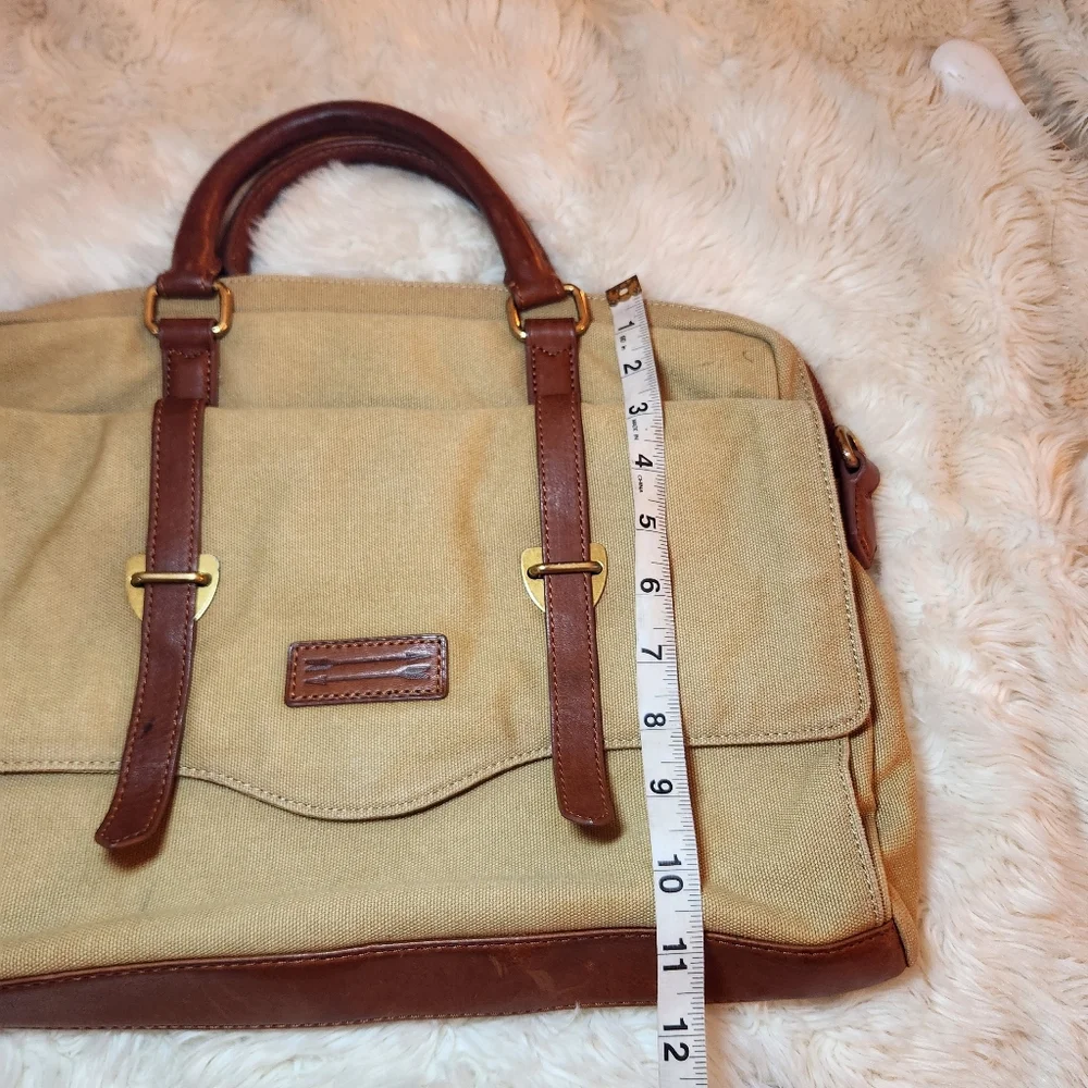 Ben Minkoff Laptop Work Unisex Canvas Leather Carry On Bag 11